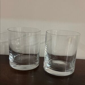 TWO RONA Elegant Clear Glass Tumblers, 4” tall, used one time,GREAT CONDITION